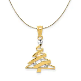 14k Yellow Gold, Christmas Tree Necklace