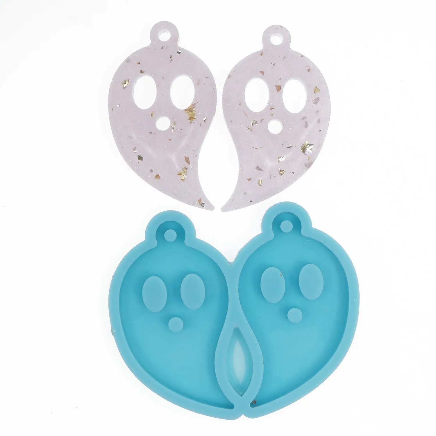 1PC Silicone Earring Mold Halloween Ghost Resin Earring Charm DIY Resin Earring Mold 10386356