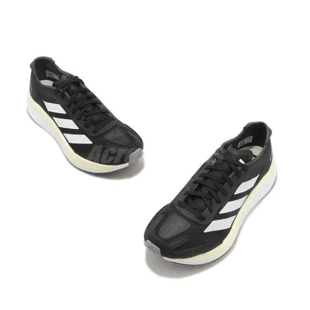 Adidas adizero boston 11 w black white women road running marathon shoes gx6657