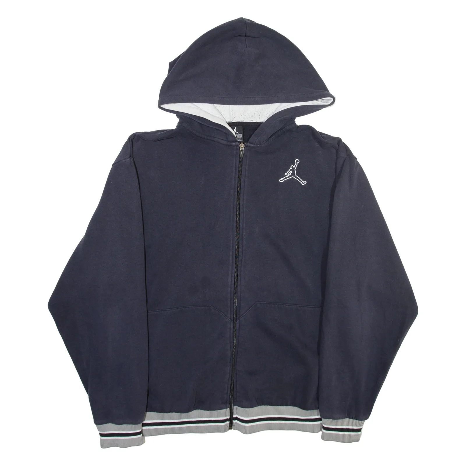 AIR JORDAN Mens Blue Hoodie Full Zip M