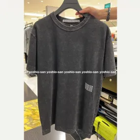 Alexander Wang  |Crew Neck Unisex Cotton Oversized Logo Designers