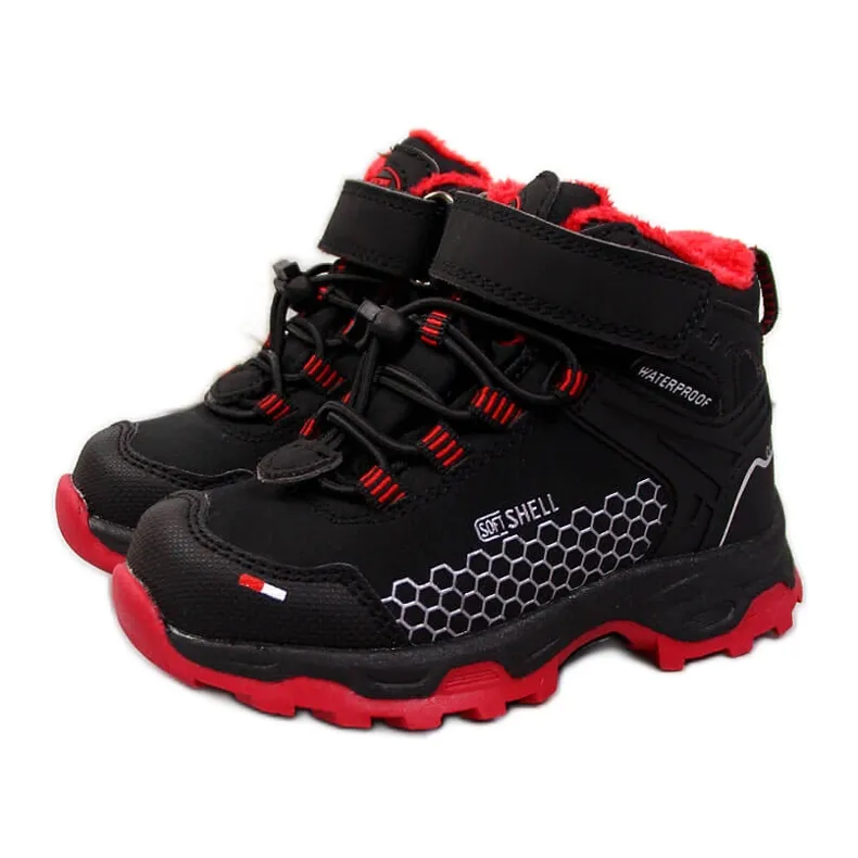 American Club black waterproof children's snow boots