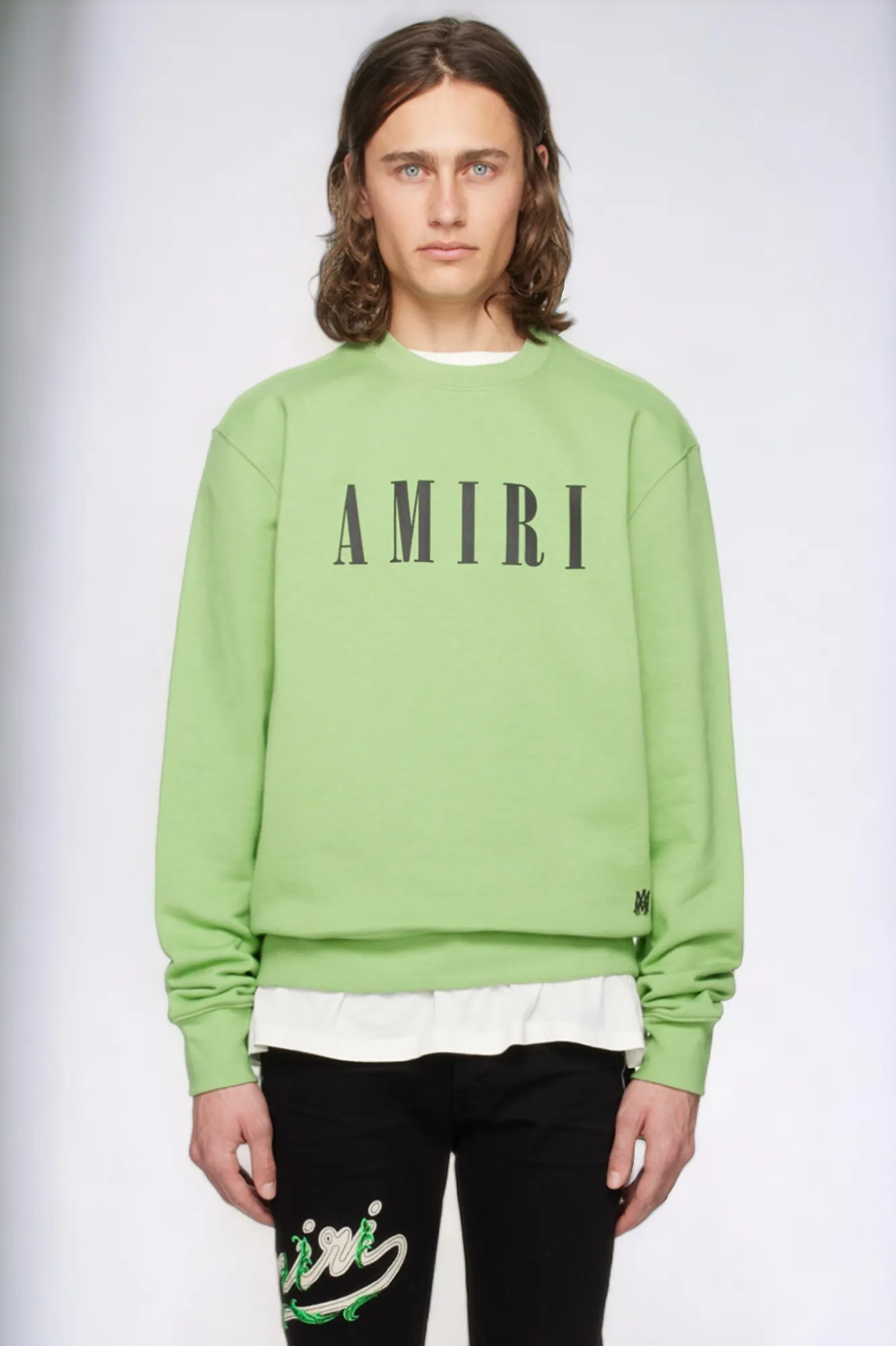 AMIRI  |Crew Neck Unisex Blended Fabrics Street Style Plain Cotton