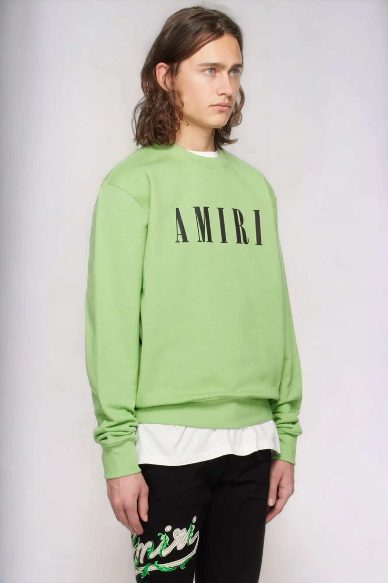 AMIRI  |Crew Neck Unisex Blended Fabrics Street Style Plain Cotton