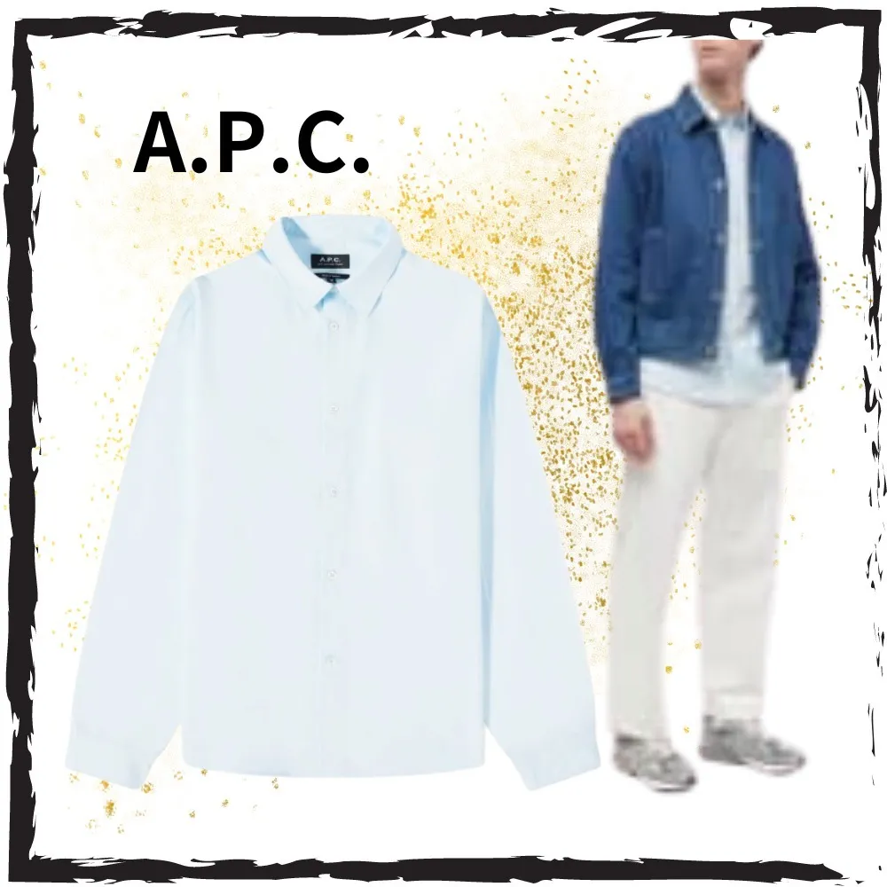 A.P.C.  |Unisex Street Style Long Sleeves Plain Cotton Oversized