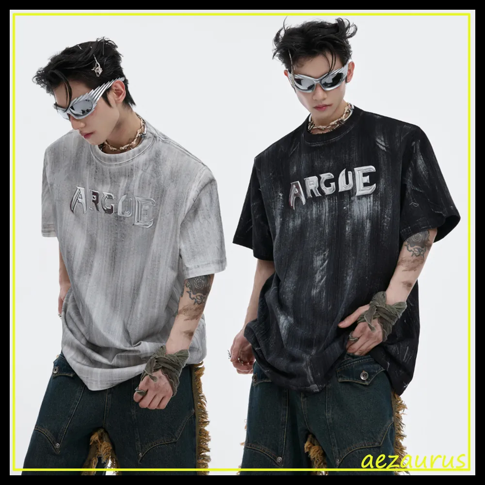 Argue Culture  |Crew Neck Unisex Street Style Short Sleeves Oversized Logo