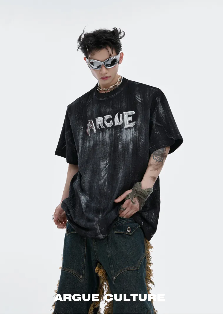 Argue Culture  |Crew Neck Unisex Street Style Short Sleeves Oversized Logo