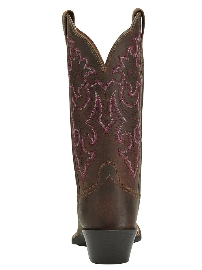 Ariat 10014172 Womens Round Up Square Toe Western Boot Powder Brown