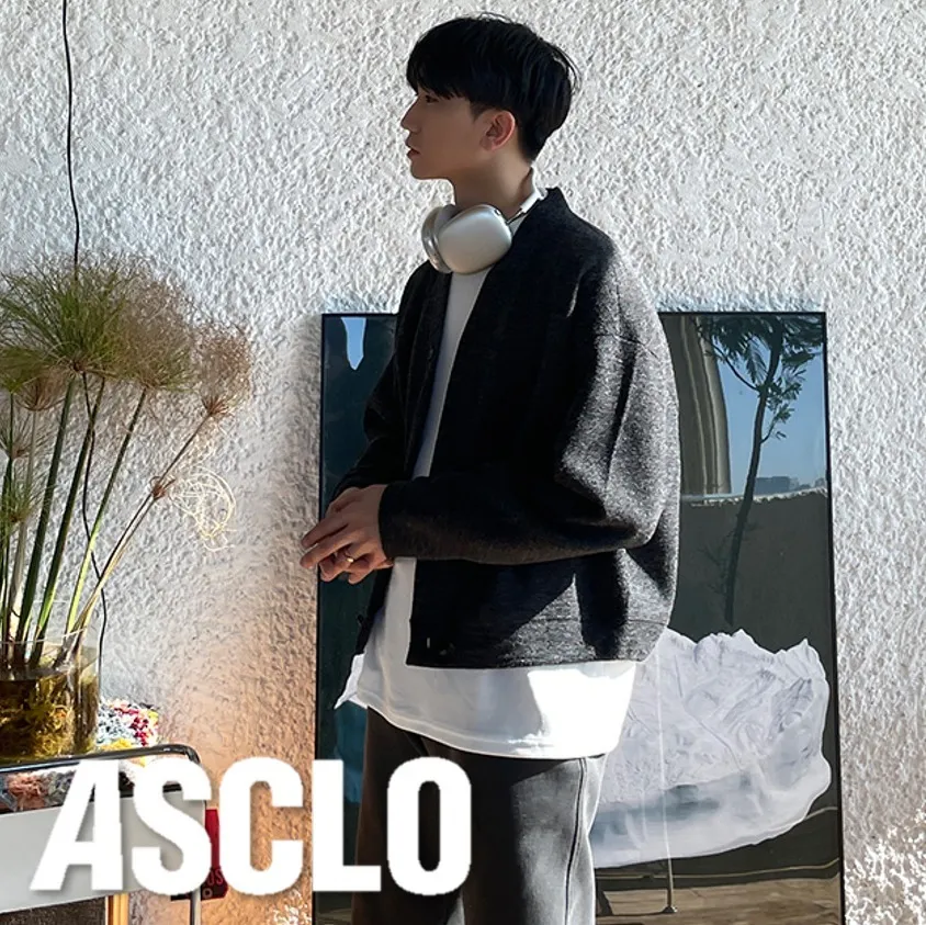 ASCLO  |Unisex Street Style Plain Oversized Cardigans