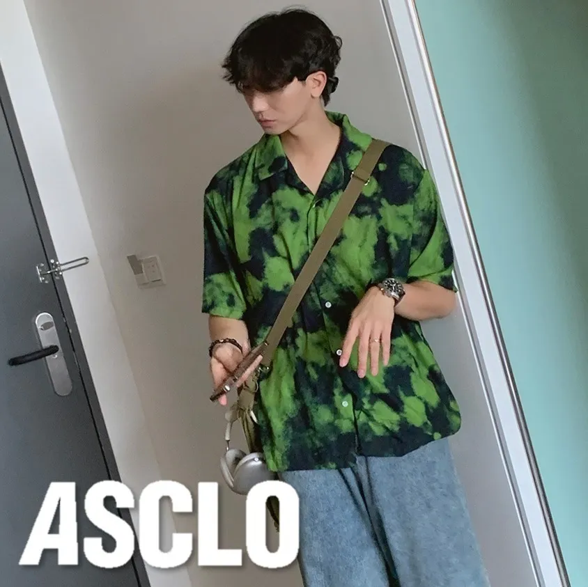 ASCLO  |Unisex Street Style Tie-dye Short Sleeves Oversized Shirts