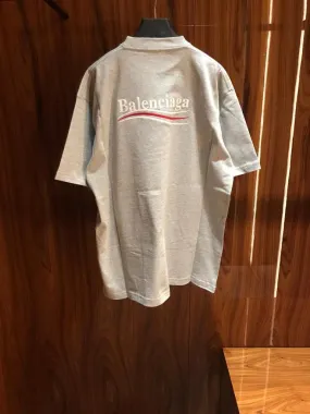 BALENCIAGA  |Men's political campaign large fit t-shirt  in grey