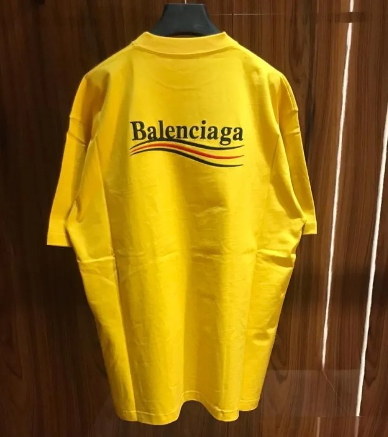 BALENCIAGA  |Men's political campaign large fit t-shirt  in grey