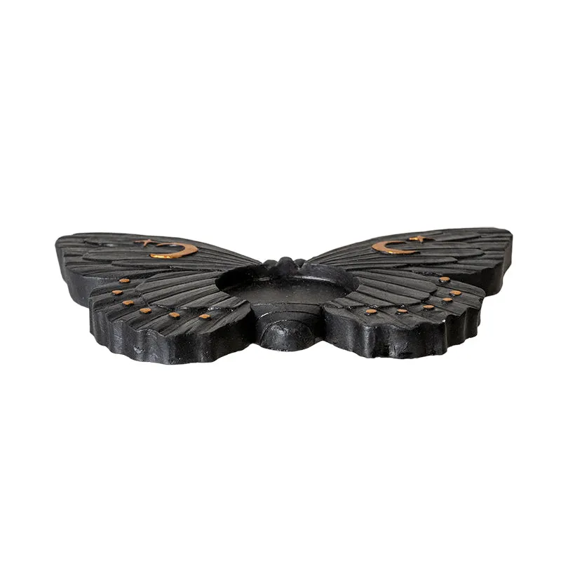 Black Moth Tealight Candle Holder