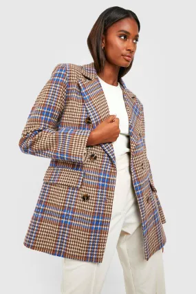 Blue Check Oversized Blazer