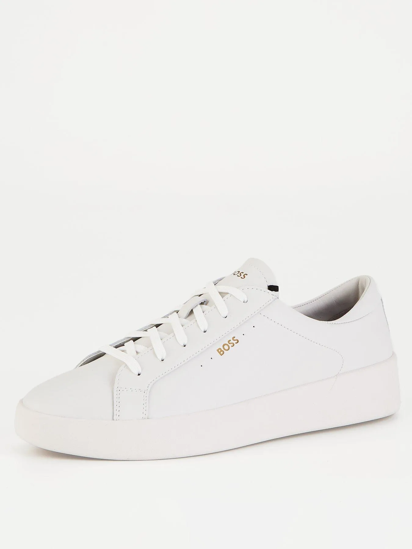 BOSS Belwar Gold Logo Leather Lace Sneaker