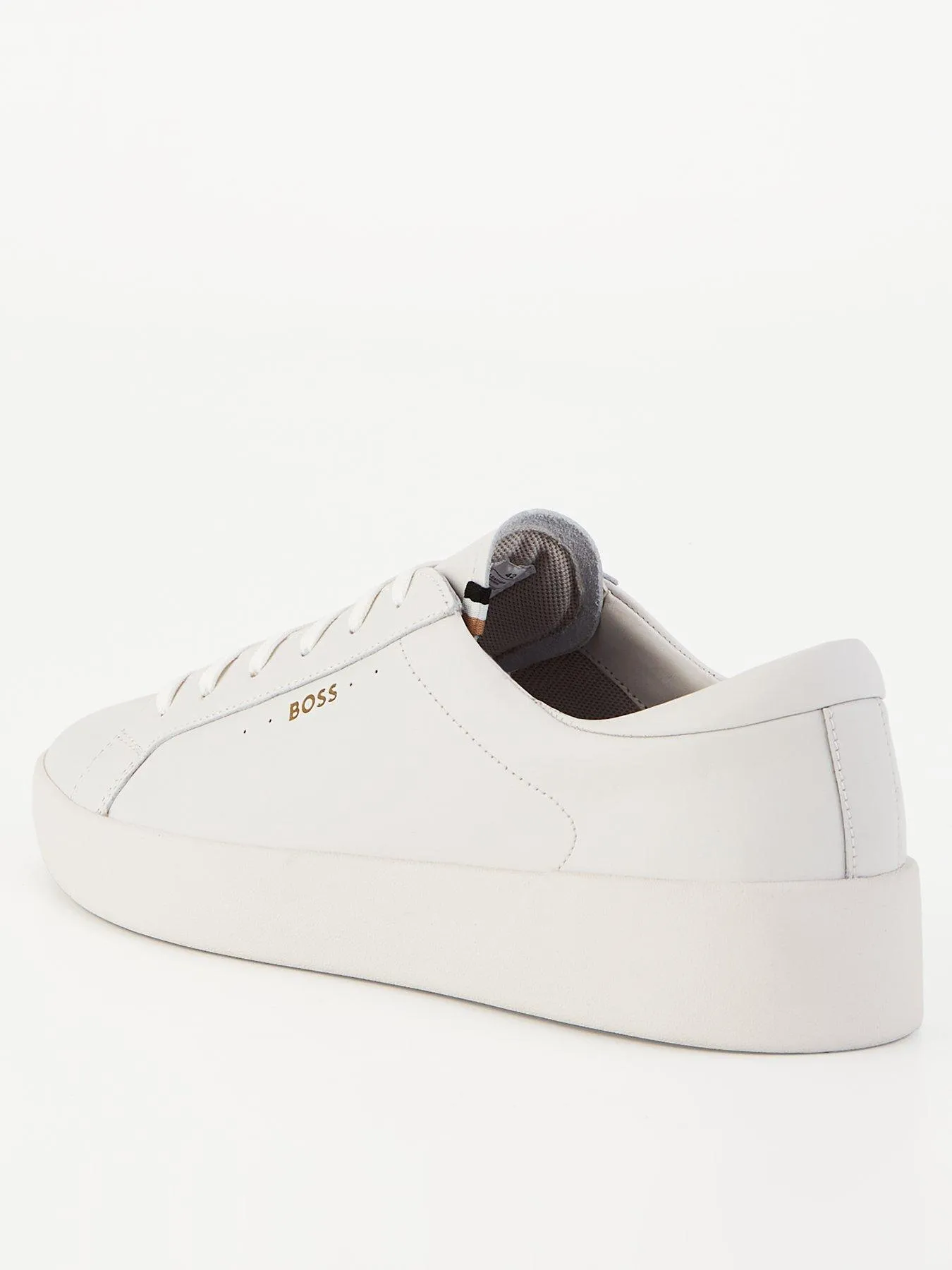 BOSS Belwar Gold Logo Leather Lace Sneaker