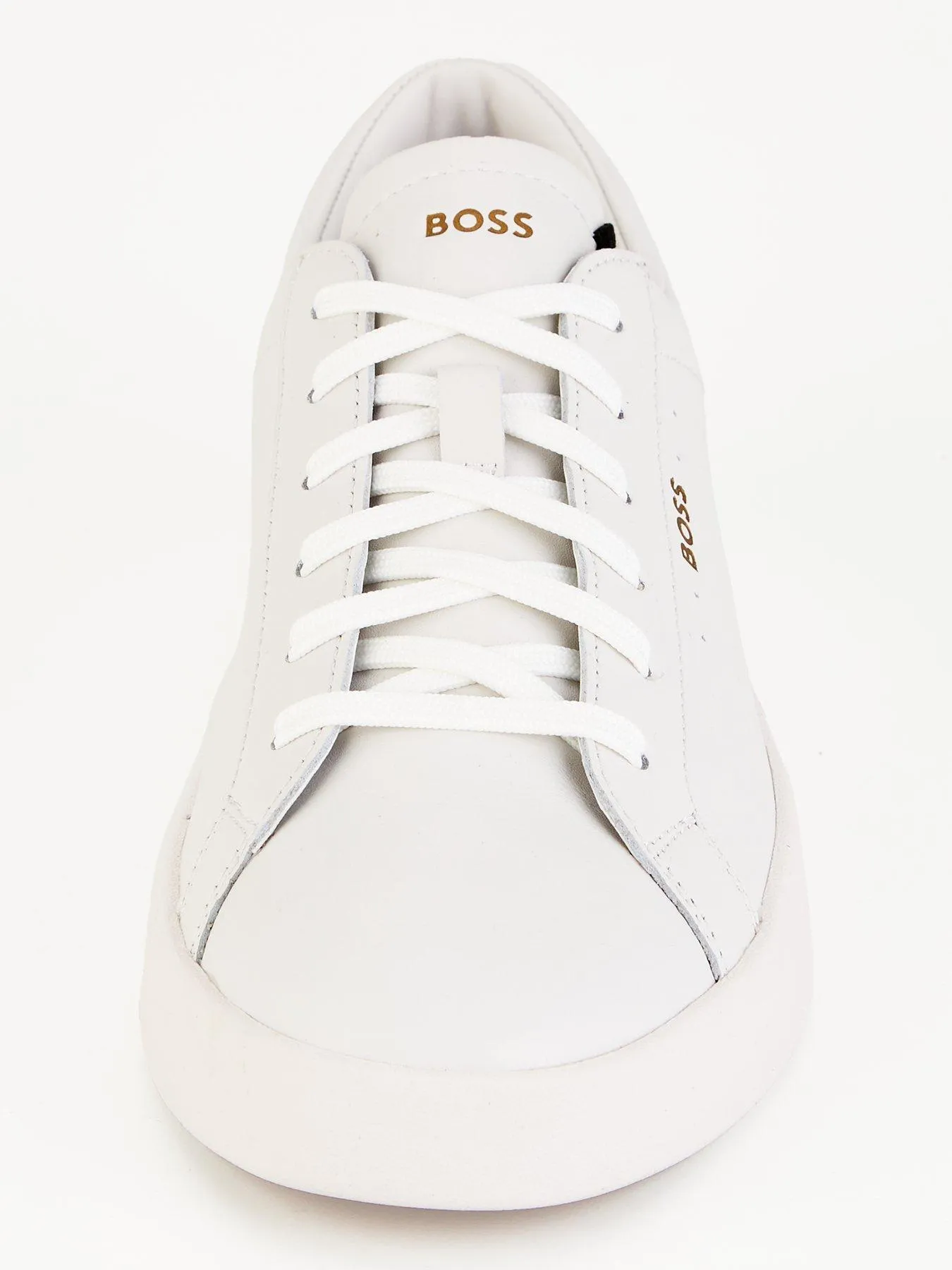 BOSS Belwar Gold Logo Leather Lace Sneaker