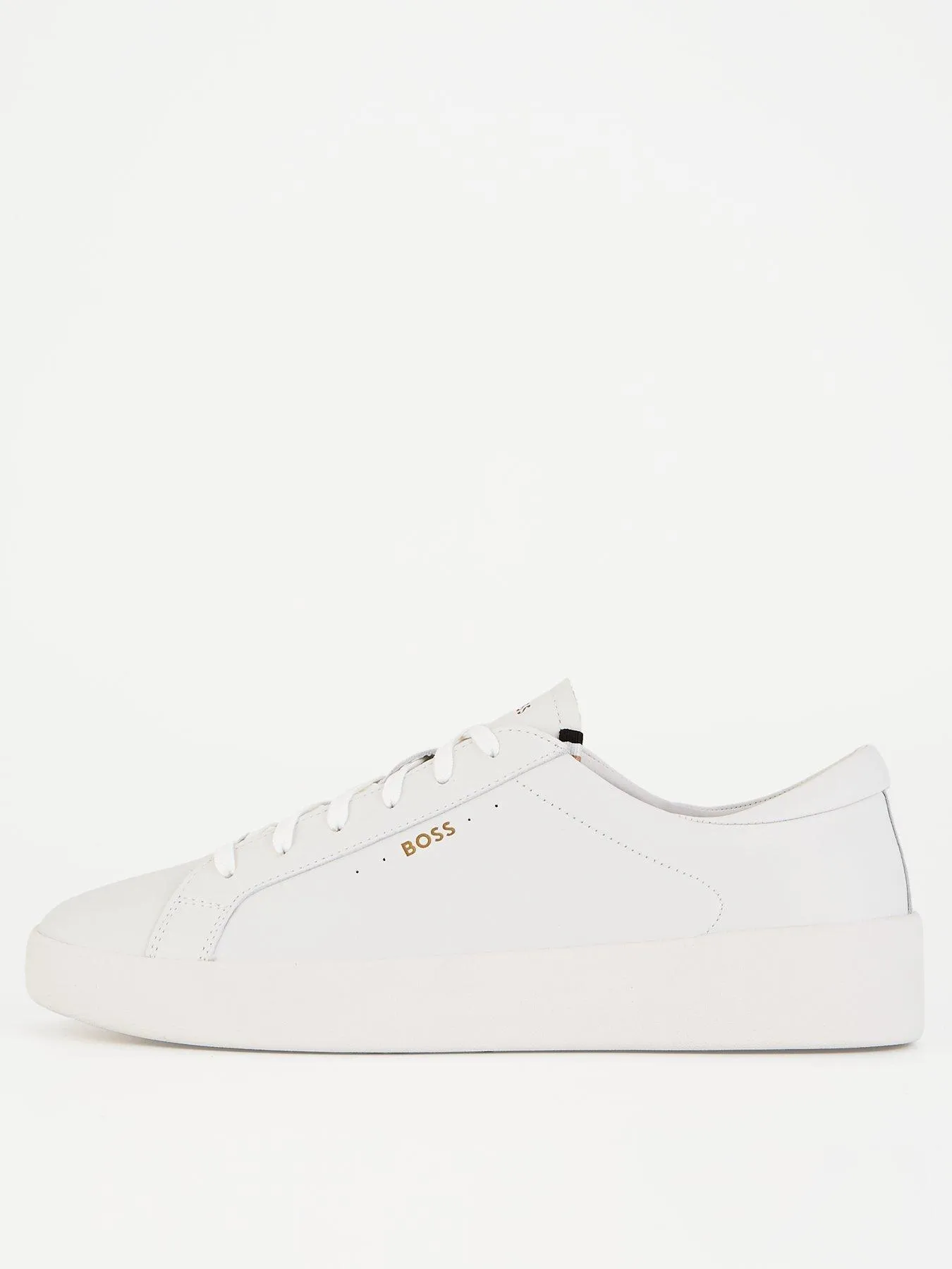 BOSS Belwar Gold Logo Leather Lace Sneaker