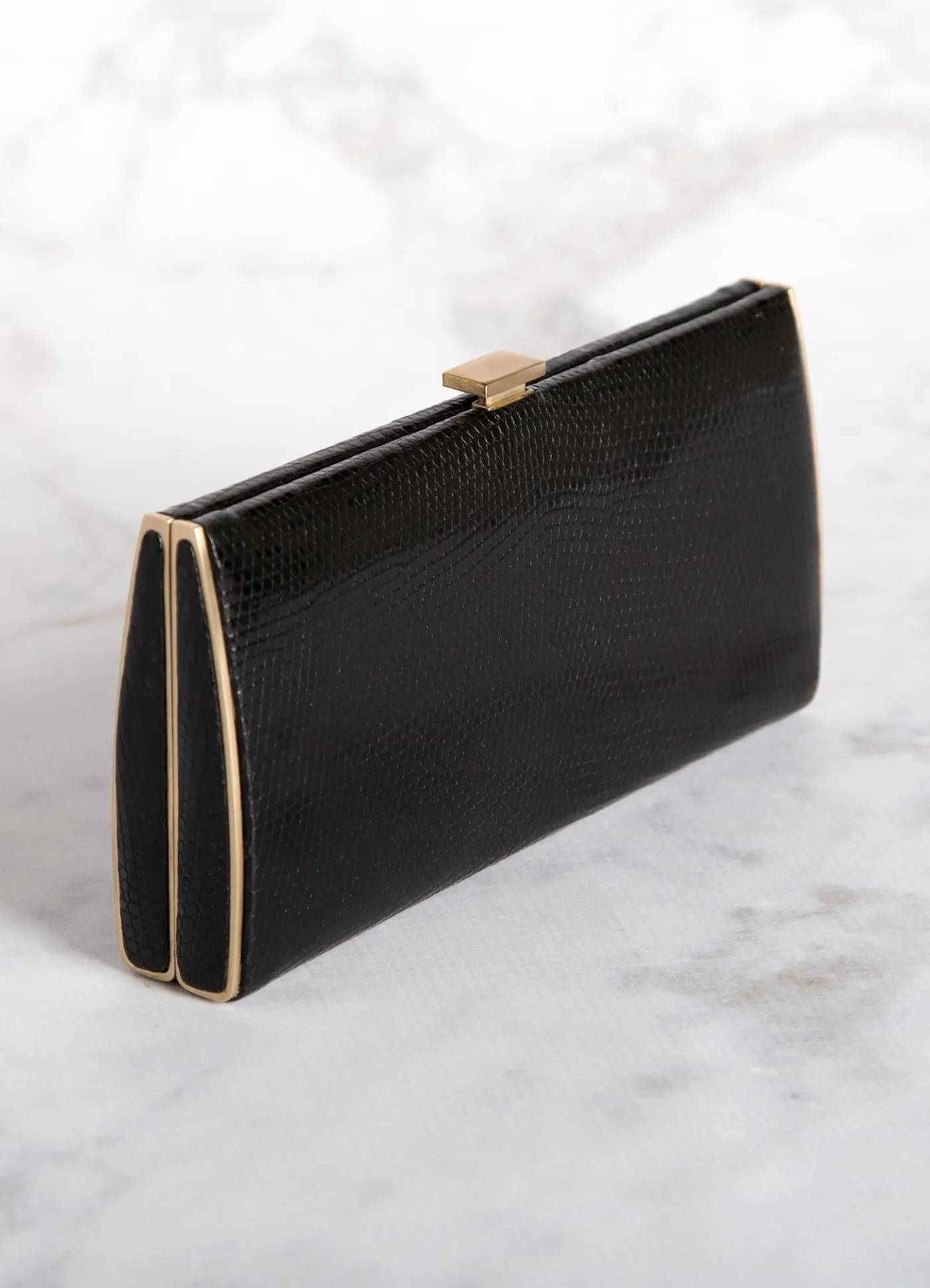 Box Wallet, Black Lizard