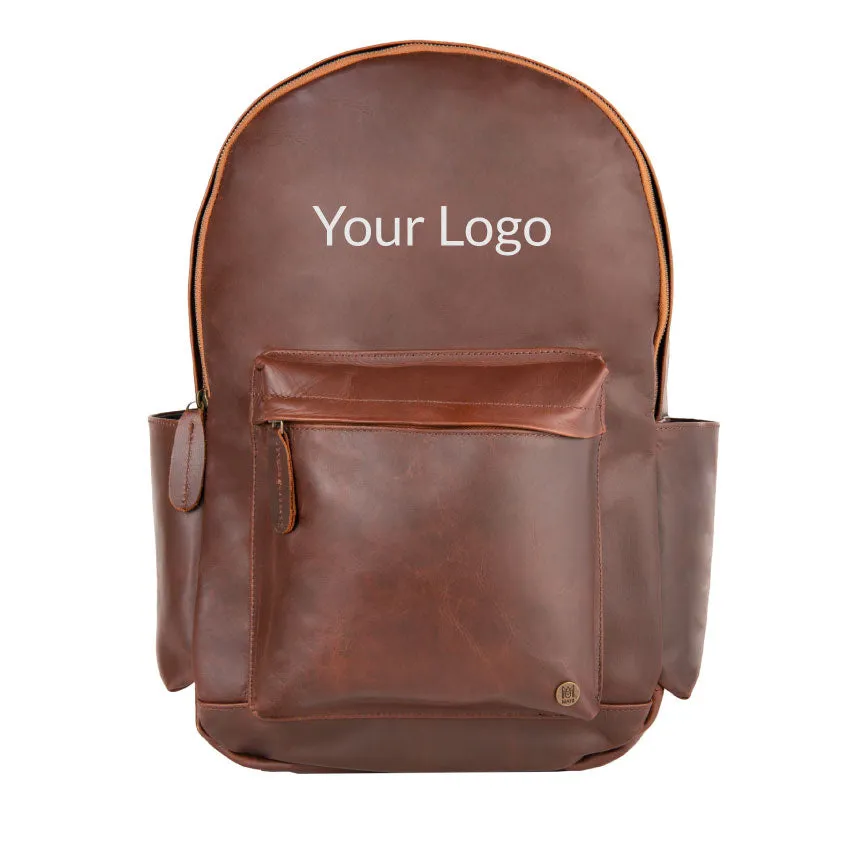 Branded Leather Backpack