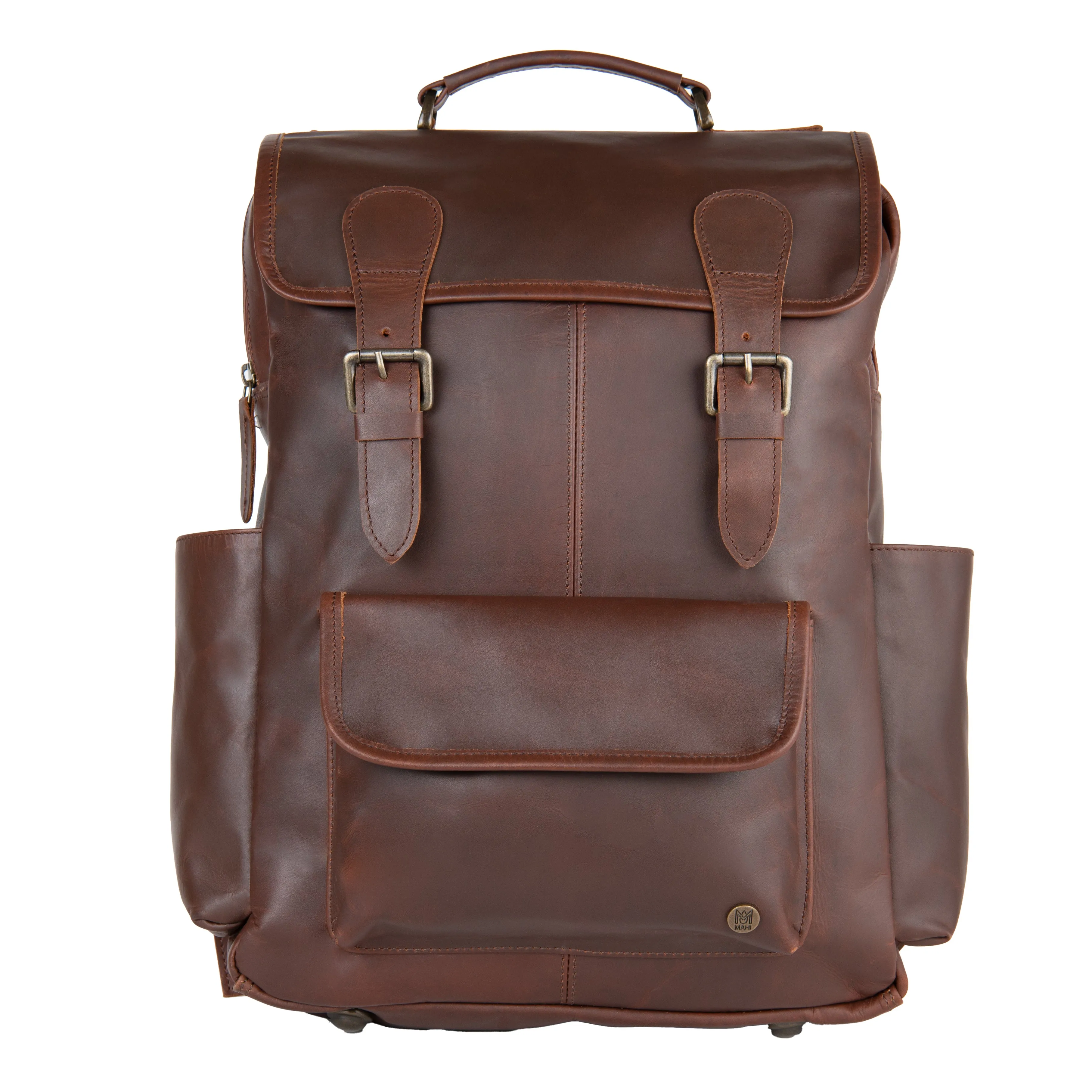 Branded Leather Backpack