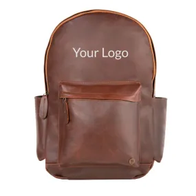 Branded Leather Backpack