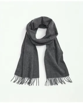 Brooks Brothers Men's Cashmere Fringed Scarf Heather Grey