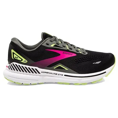 Brooks Women’s Adrenaline GTS 23 Athletic Shoes- Black/Gunmetal/Sharp Green