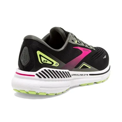 Brooks Women’s Adrenaline GTS 23 Athletic Shoes- Black/Gunmetal/Sharp Green