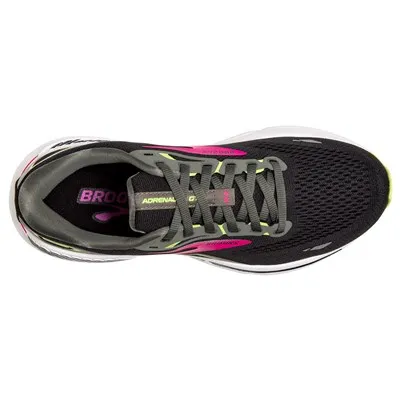 Brooks Women’s Adrenaline GTS 23 Athletic Shoes- Black/Gunmetal/Sharp Green