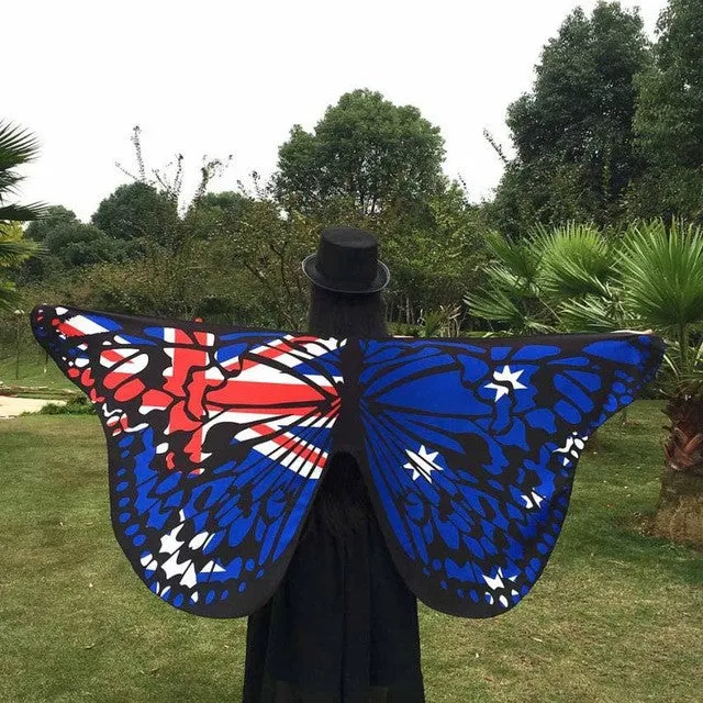 Butterfly Wings Shawl Colorful Printed Ladies Autumn Winter Warm Shawls And Wraps Poncho Feminino Inverno#A11 SM6