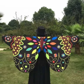 Butterfly Wings Shawl Colorful Printed Ladies Autumn Winter Warm Shawls And Wraps Poncho Feminino Inverno#A11 SM6