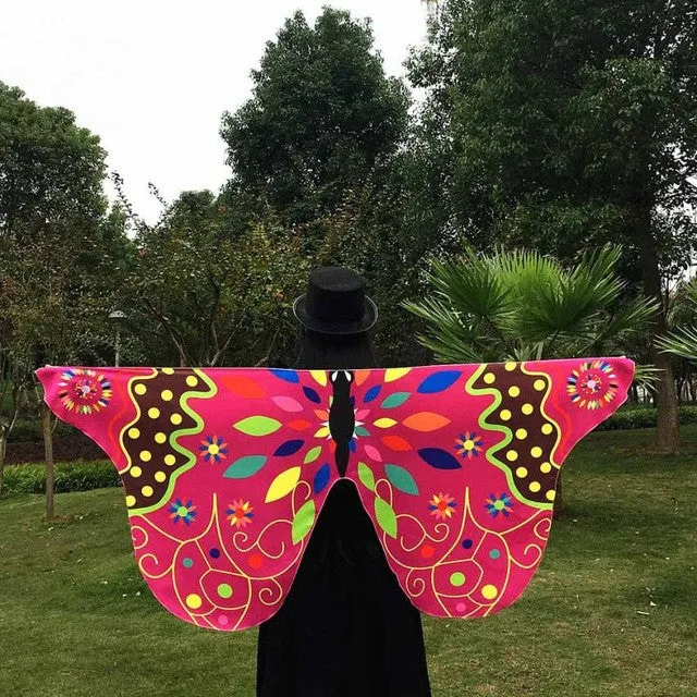 Butterfly Wings Shawl Colorful Printed Ladies Autumn Winter Warm Shawls And Wraps Poncho Feminino Inverno#A11 SM6