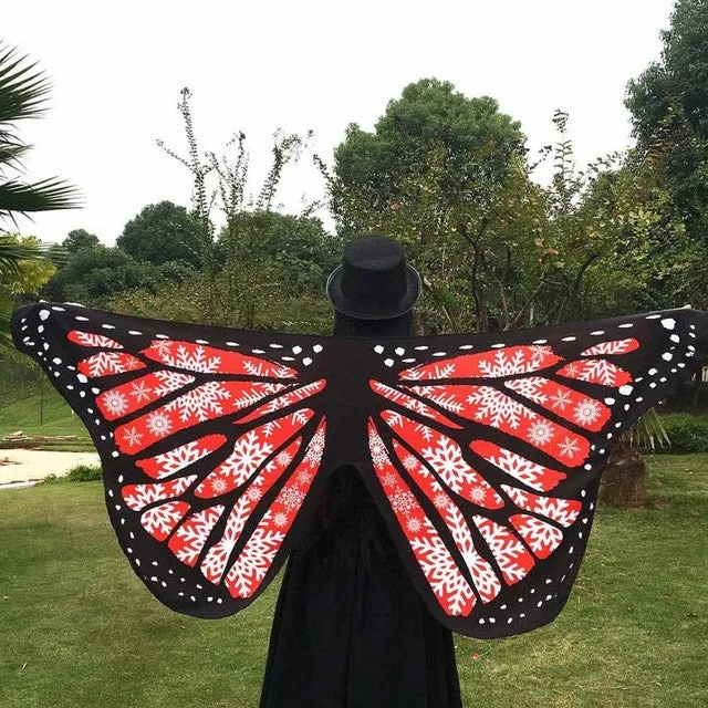 Butterfly Wings Shawl Colorful Printed Ladies Autumn Winter Warm Shawls And Wraps Poncho Feminino Inverno#A11 SM6