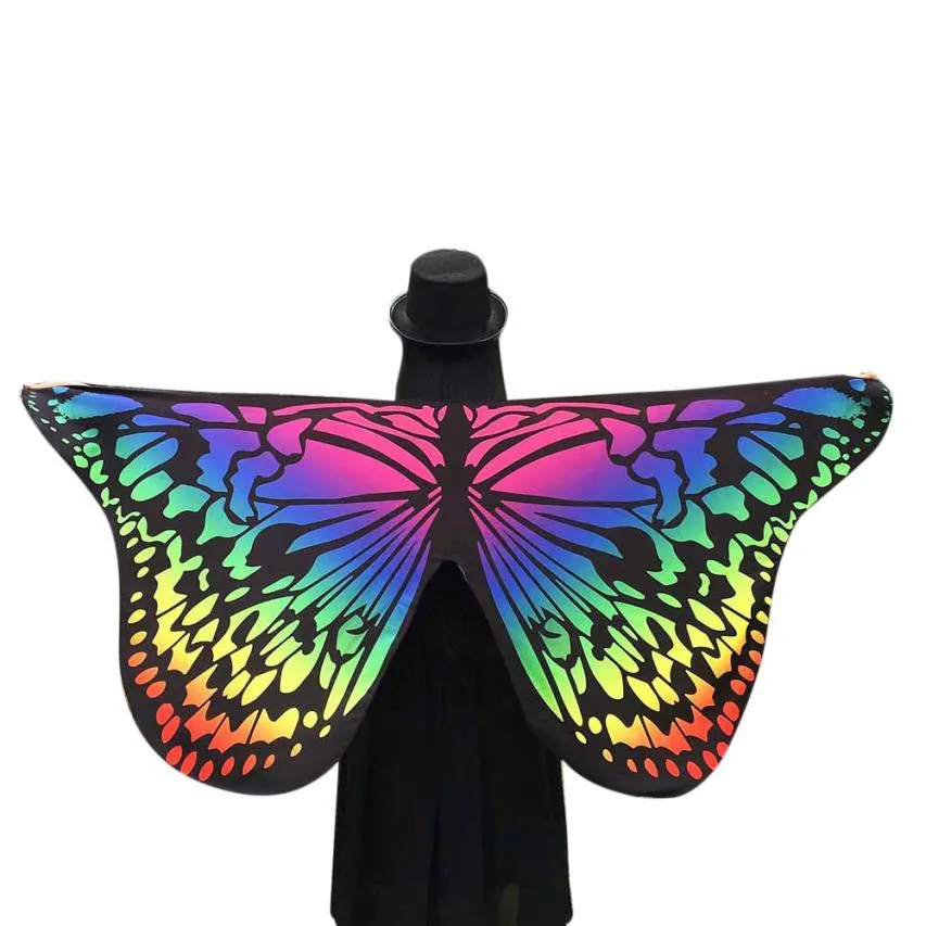 Butterfly Wings Shawl Colorful Printed Ladies Autumn Winter Warm Shawls And Wraps Poncho Feminino Inverno#A11 SM6