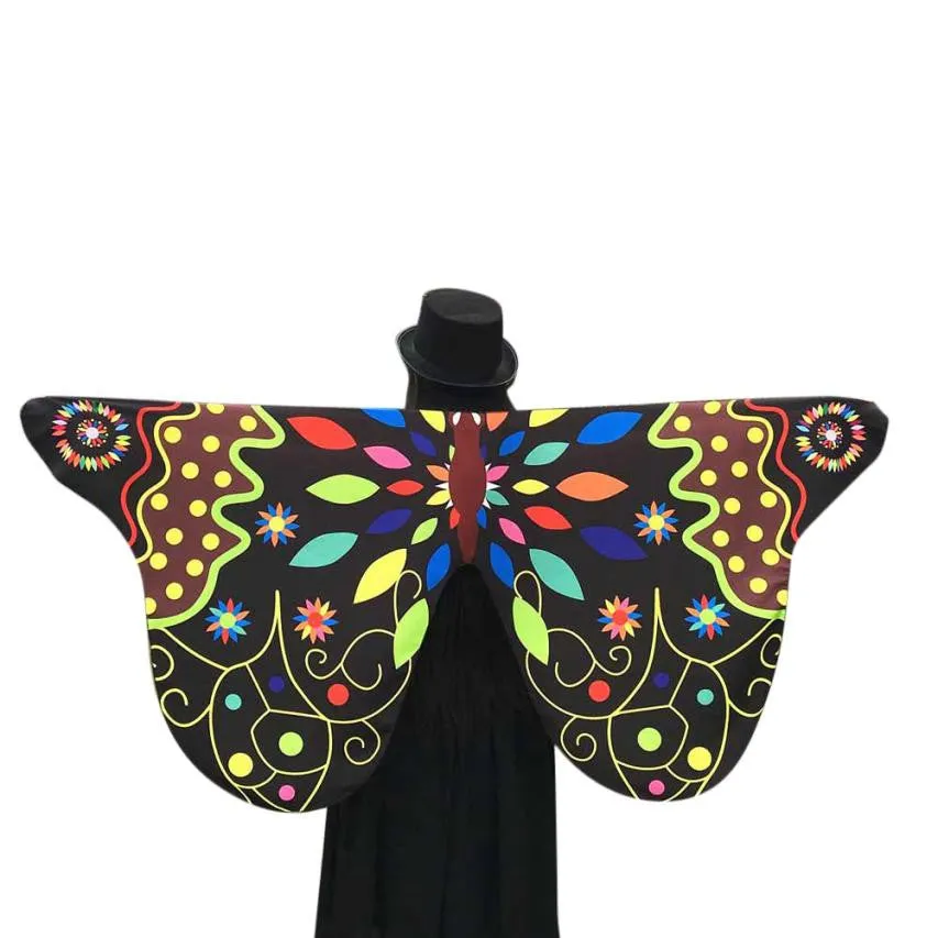 Butterfly Wings Shawl Colorful Printed Ladies Autumn Winter Warm Shawls And Wraps Poncho Feminino Inverno#A11 SM6