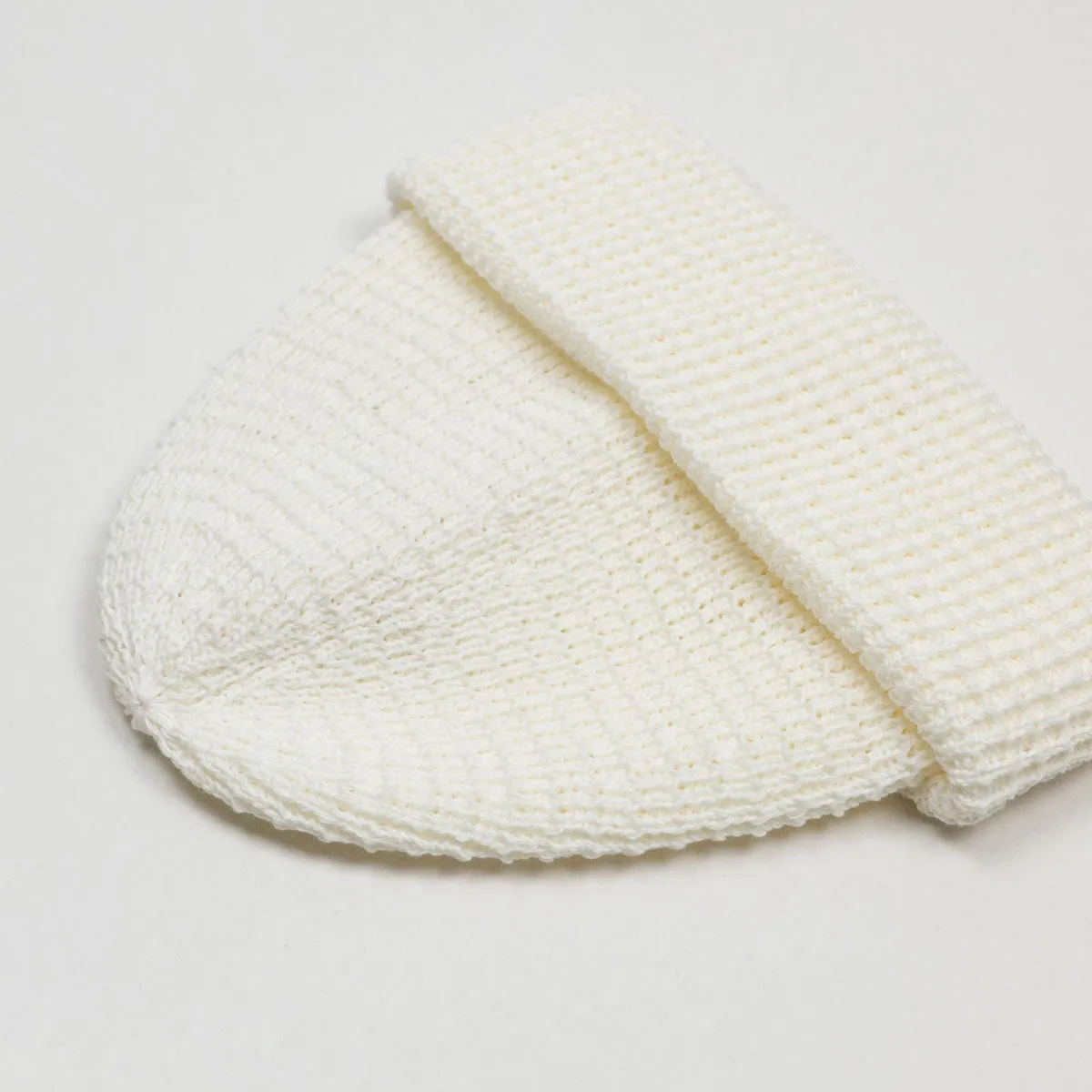 cableami - Linen-liked Finished Cotton Beanie - White