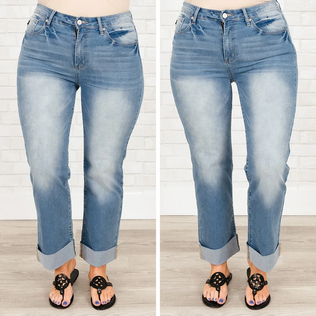 Can't Be Mine Boyfriend Jeans, Medium Wash