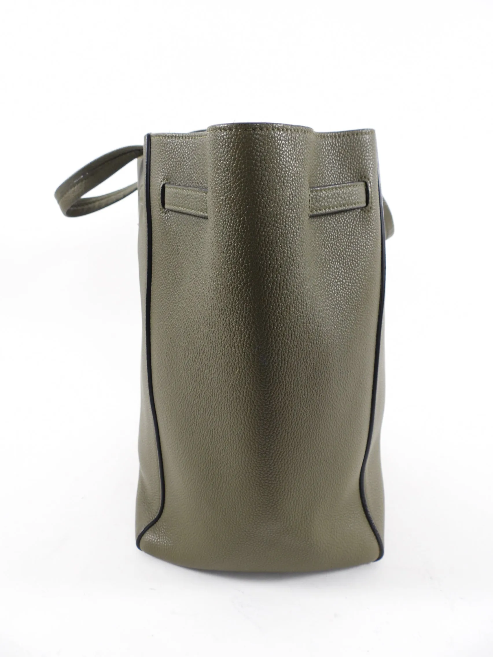 Celine Olive Green Leather Phantom Cabas Tote Bag