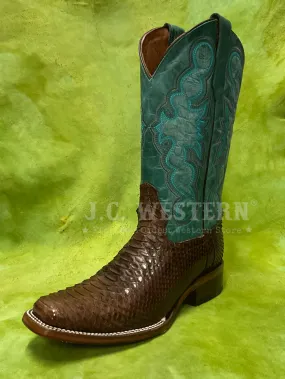 Circle G L6047 Ladies Python Embroidery Square Toe Boot Chocolate