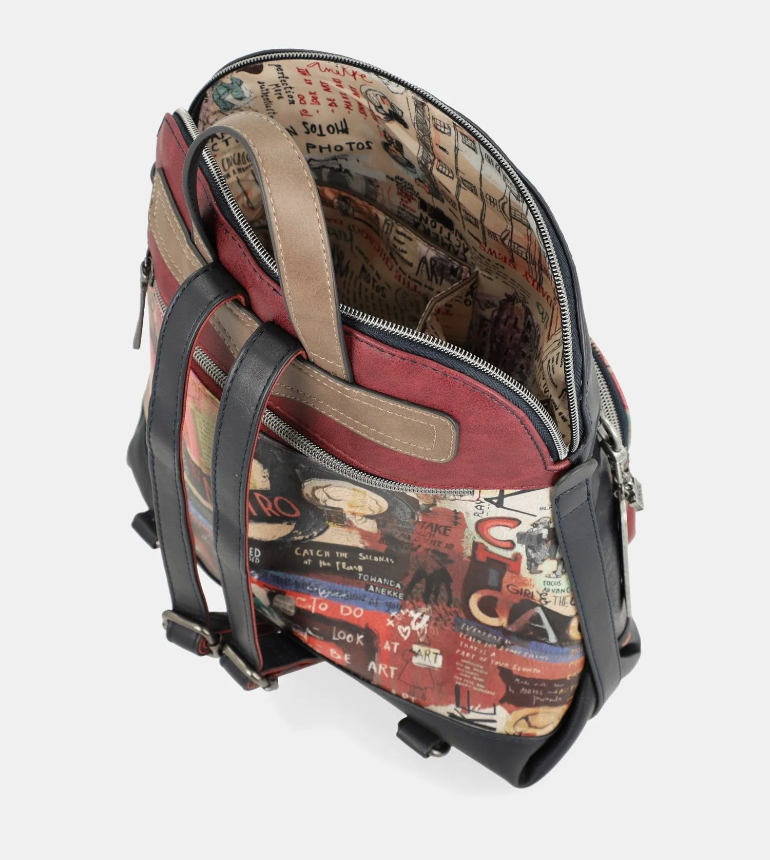 City Art backpack with a front pocket