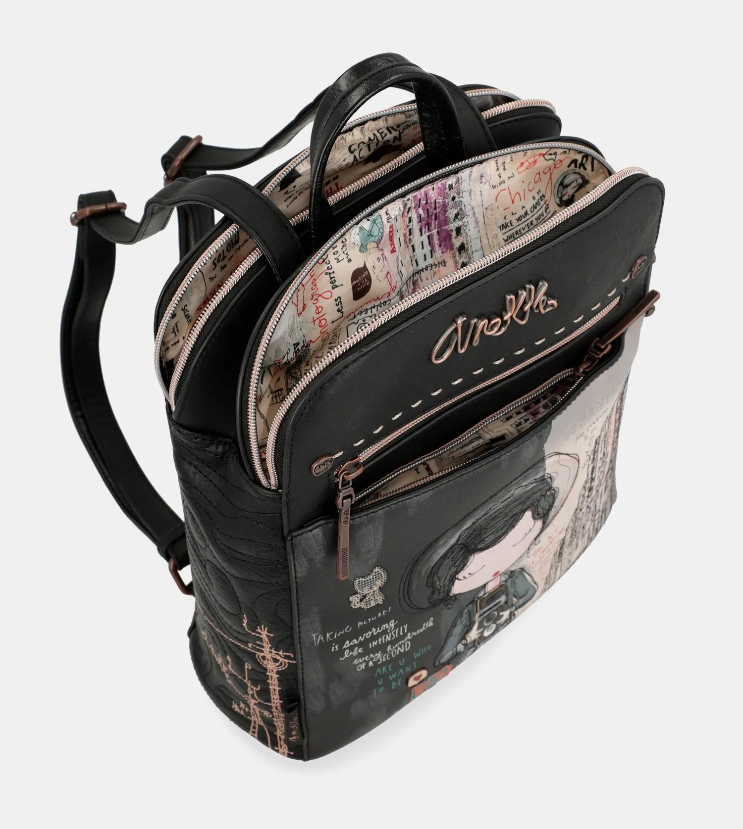 City Moments backpack with two compartments