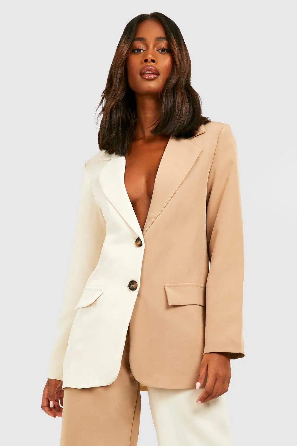 Color Block Oversized Tailored Blazer