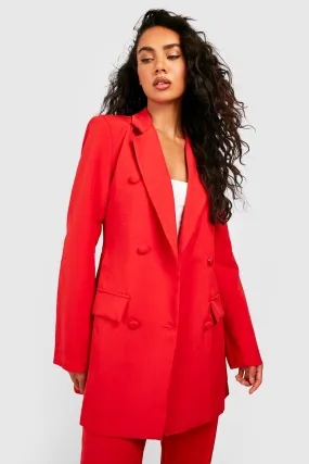 Color Pop Longline Double Breasted Blazer