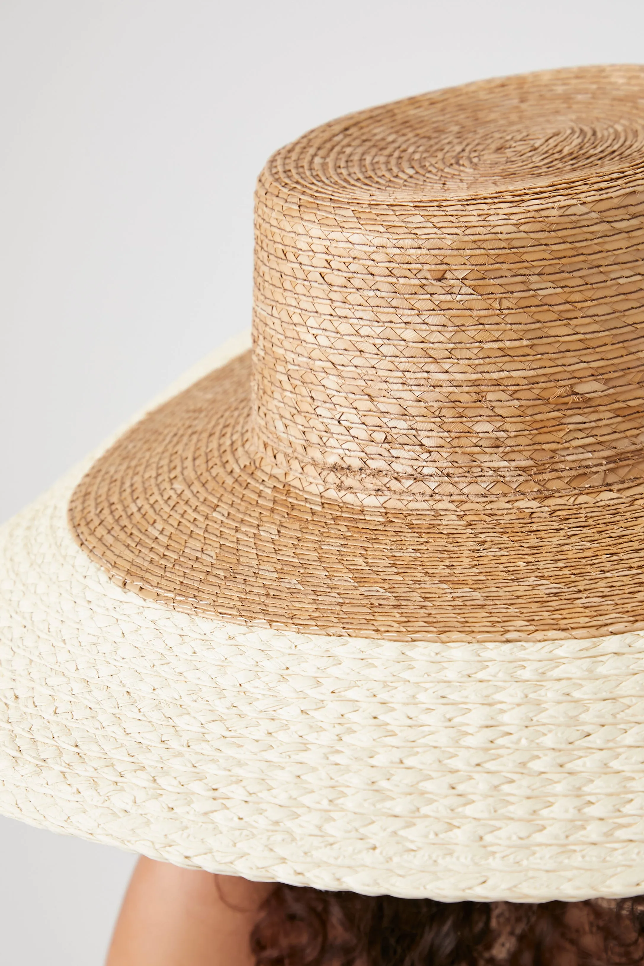 Colorblock Straw Panama Hat