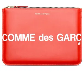 Comme des Garcons SA5100 Huge Logo Leather Wallet - Red