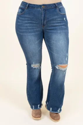 Confident Beauty Flare Jeans, Dark Wash