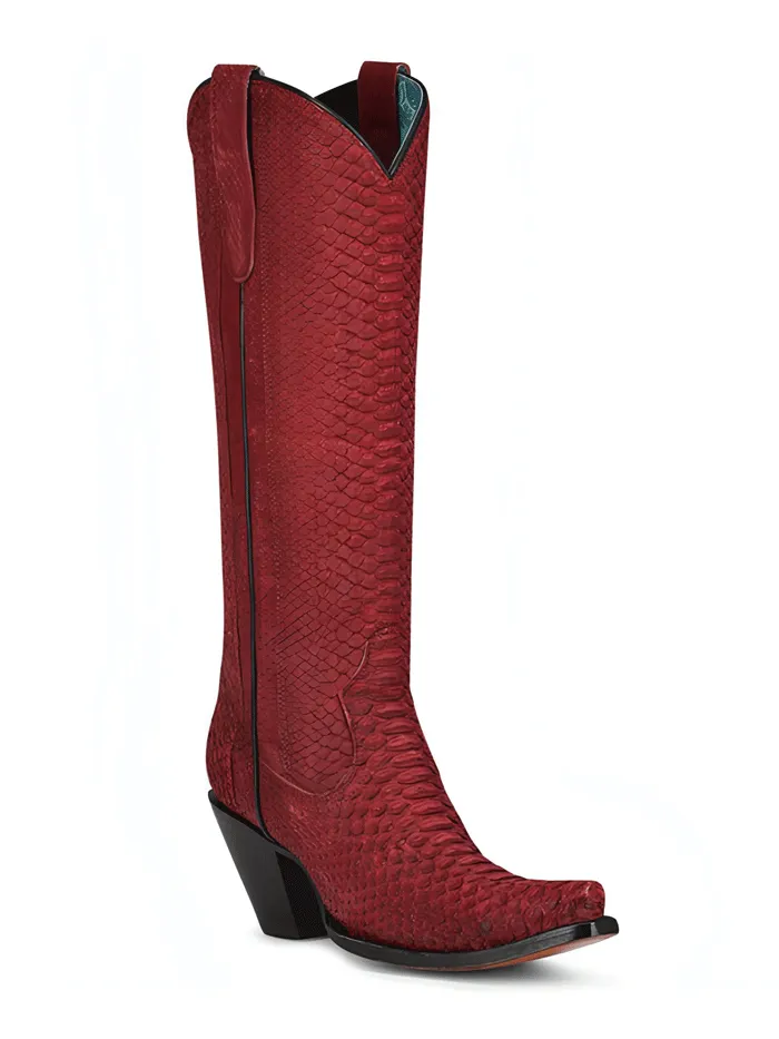 Corral A4194 Ladies Python Tall Top Western Boot Red