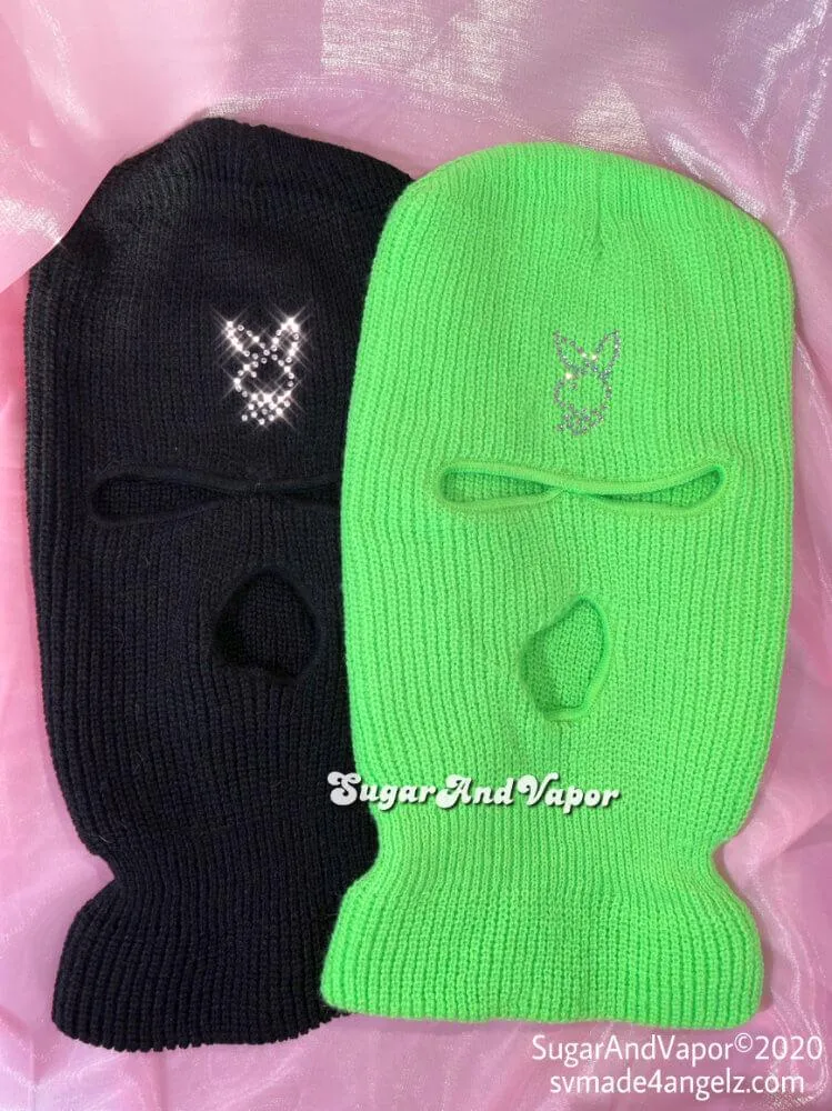 Custom Bling Y2K Decorated Knitted Ski Mask