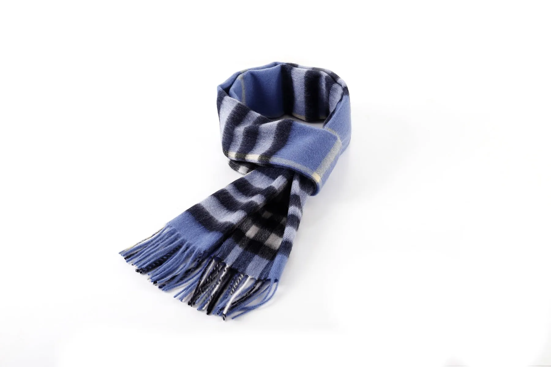 DC Milan Blue Check Lambswool Scarf